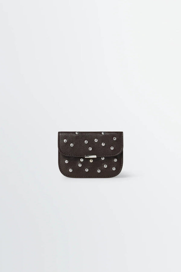 sportivo store Soft Tab Studs Dots Card Holder Dark Brown