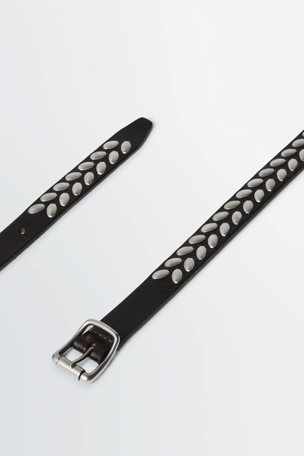 Sportivo Store Almond Stud Belt Dark Brown