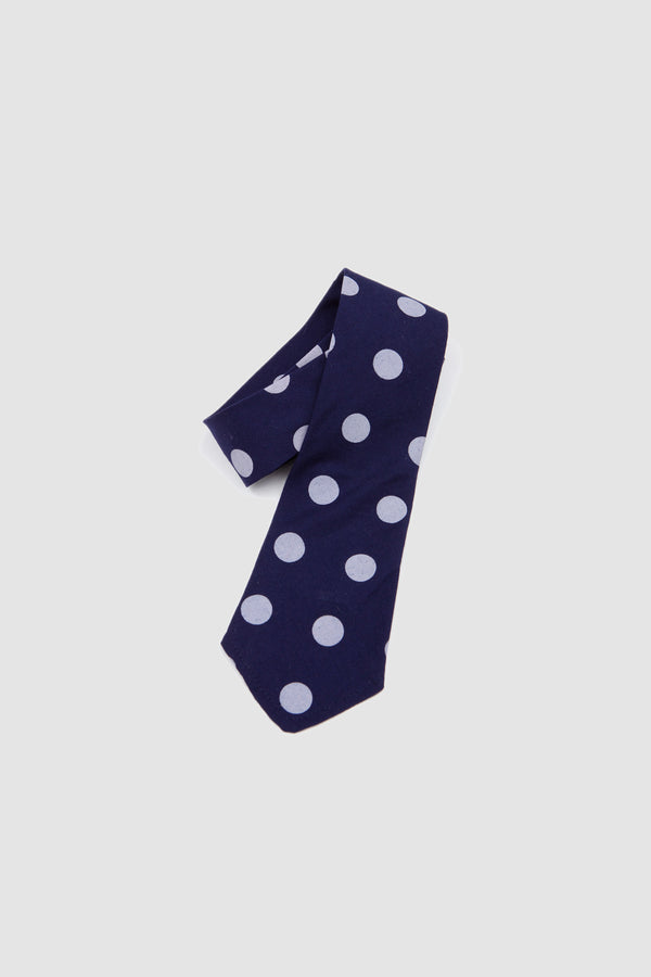 Sportivo Store Bold Dot Print Rayon Tie Navy