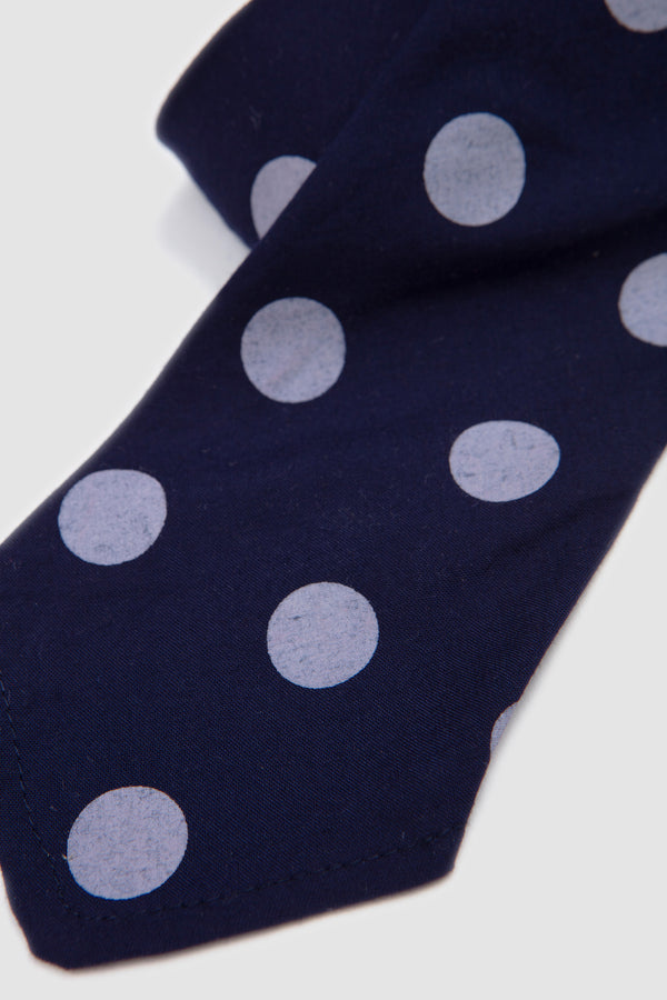 Sportivo Store Bold Dot Print Rayon Tie Navy