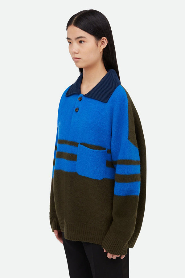 sportivo store Calm Polo Khaki/ Blue