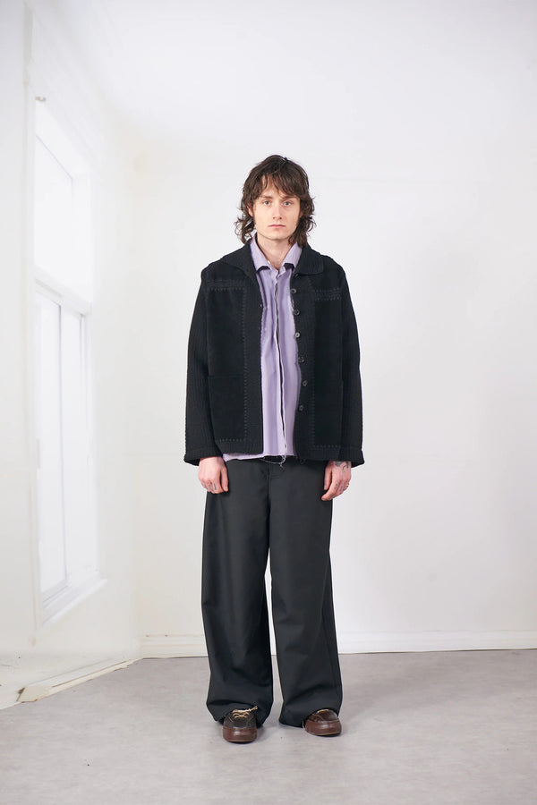 sportivo store Crochet/Suede Jacket Black