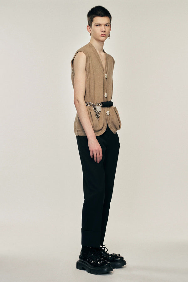 Sportivo Store Cuffed Straight Leg Trousers Black