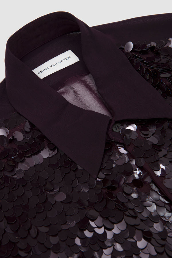 Sportivo Store Curles Embroidery Shirt Burgundy