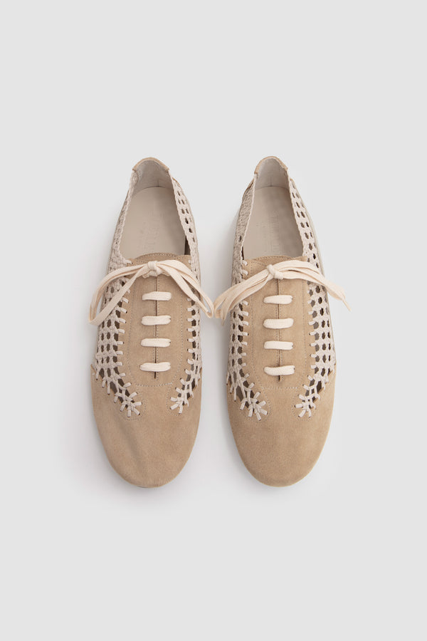 Sportivo Store Esportiu Woven Lace-Up Shoes Cream