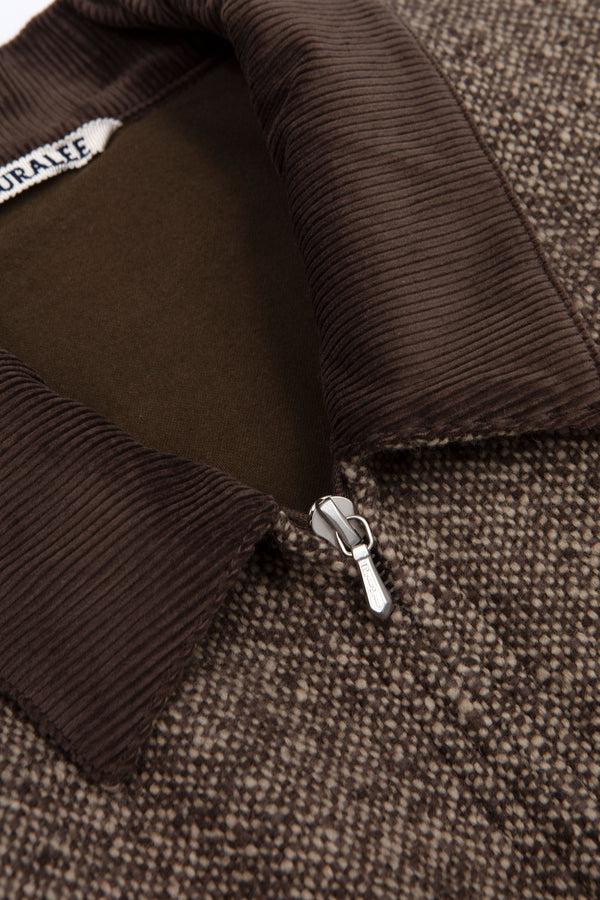 Sportivo Store Homespun Tweed Zip Blouson Brown