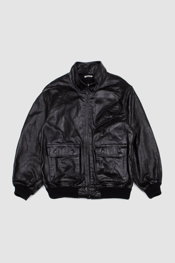 sportivo store Lamb Leather Zip Blouson Black