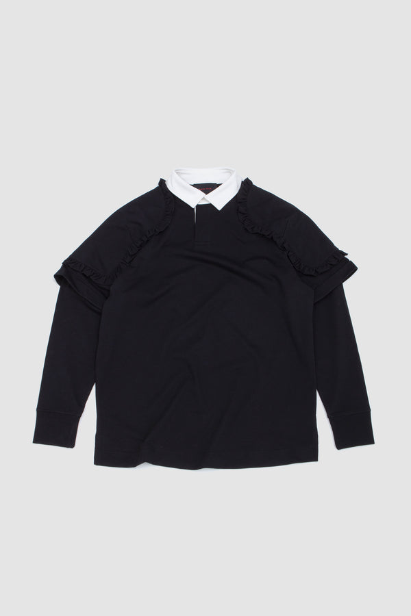 Sportivo Store Layered Ruffle Rugby Shirt Black