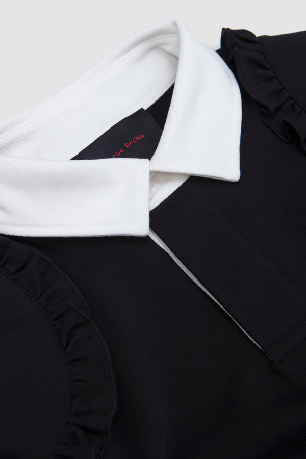 Sportivo Store Layered Ruffle Rugby Shirt Black