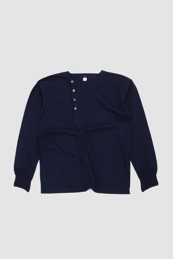 Sportivo Store Lot.618 Side Henley Neck Shirt Navy