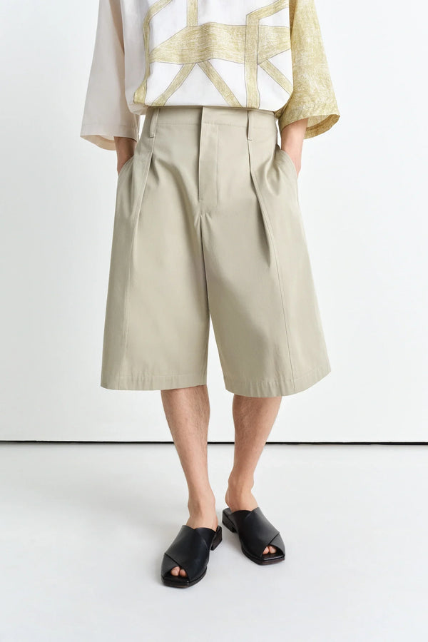 Sportivo Store Maxi Pleated Bermuda Light Sage