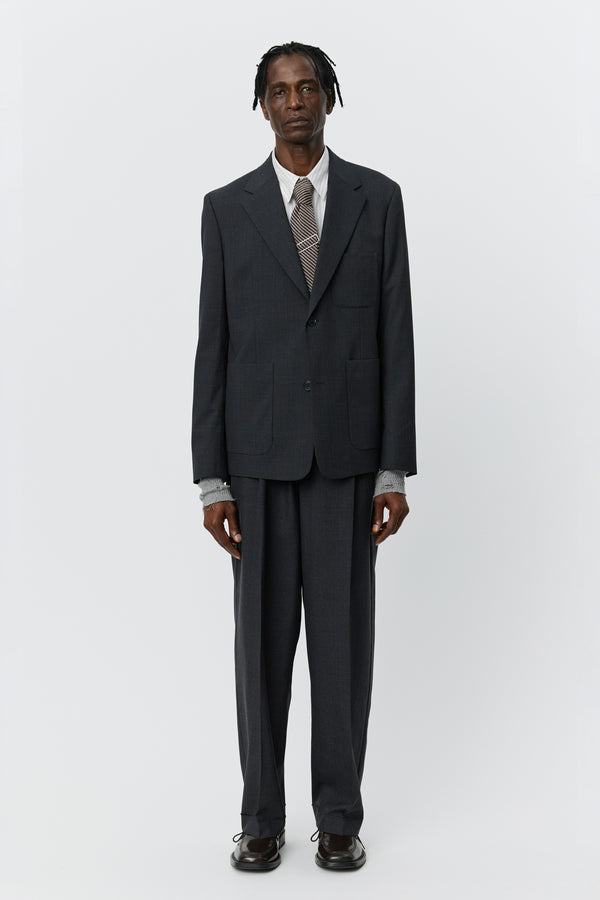 sportivo store Patch Pocket Blazer Grey Wool