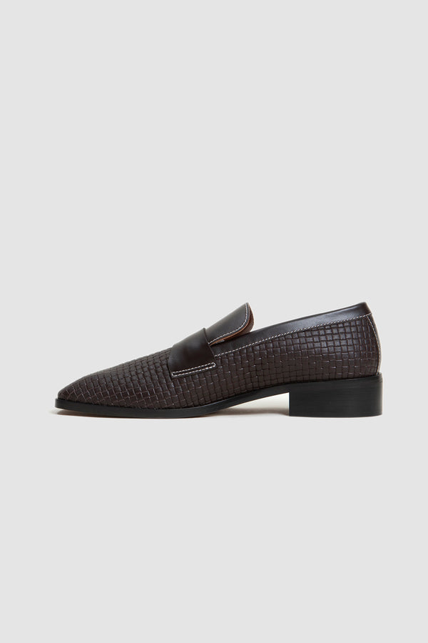 Sportivo Store Print Braid Loafers Dark Brown
