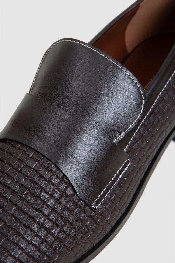 Sportivo Store Print Braid Loafers Dark Brown