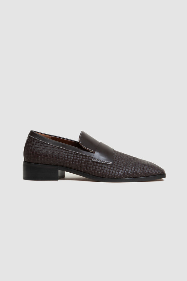 sportivo store Print Braid Loafers Dark Brown