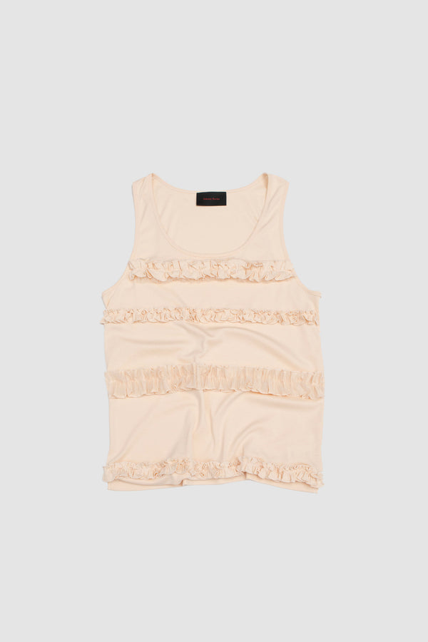 Sportivo Store Ruffle Frill Tank Top Nude