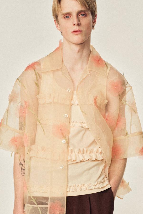 sportivo store Ruffle Frill Tank Top Nude