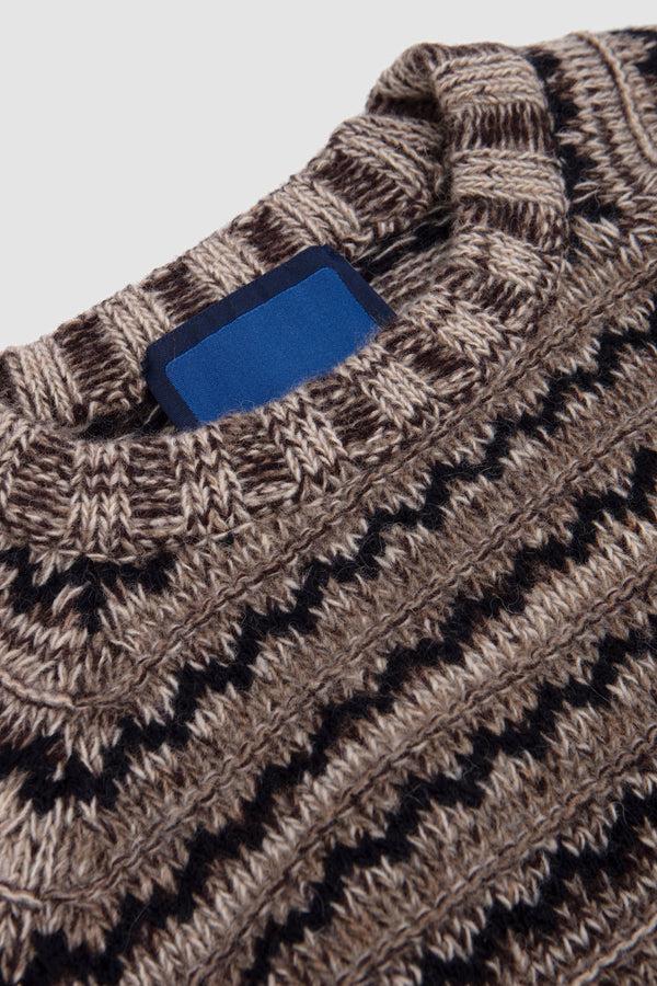 Sportivo Store Shetland Wool Tweed Sweater Brown