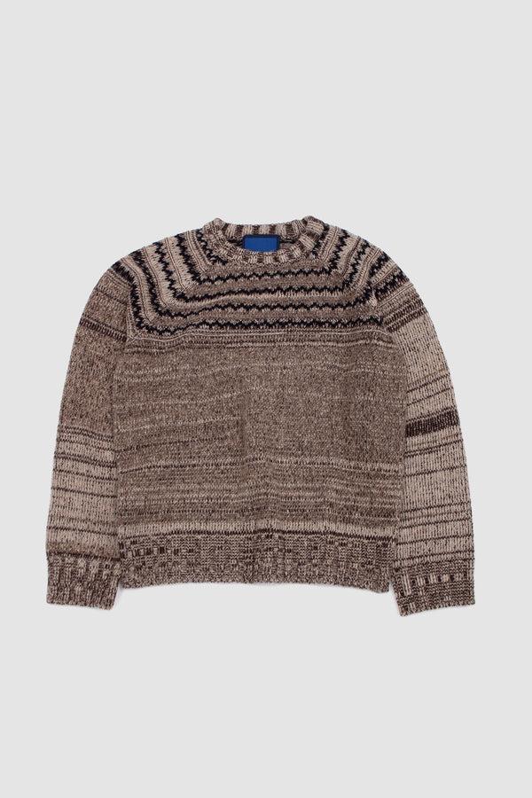 sportivo store Shetland Wool Tweed Sweater Brown