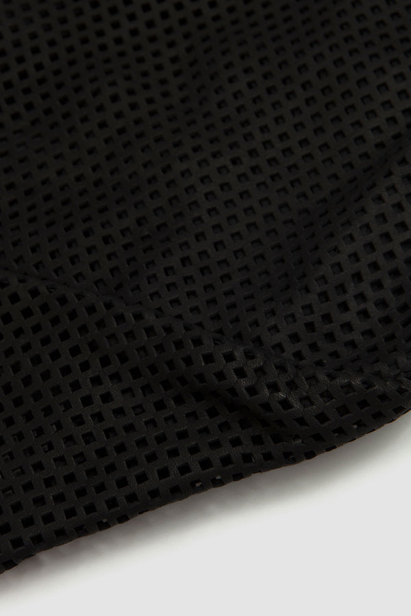 Sportivo Store Washed Leather Mesh Tote Black