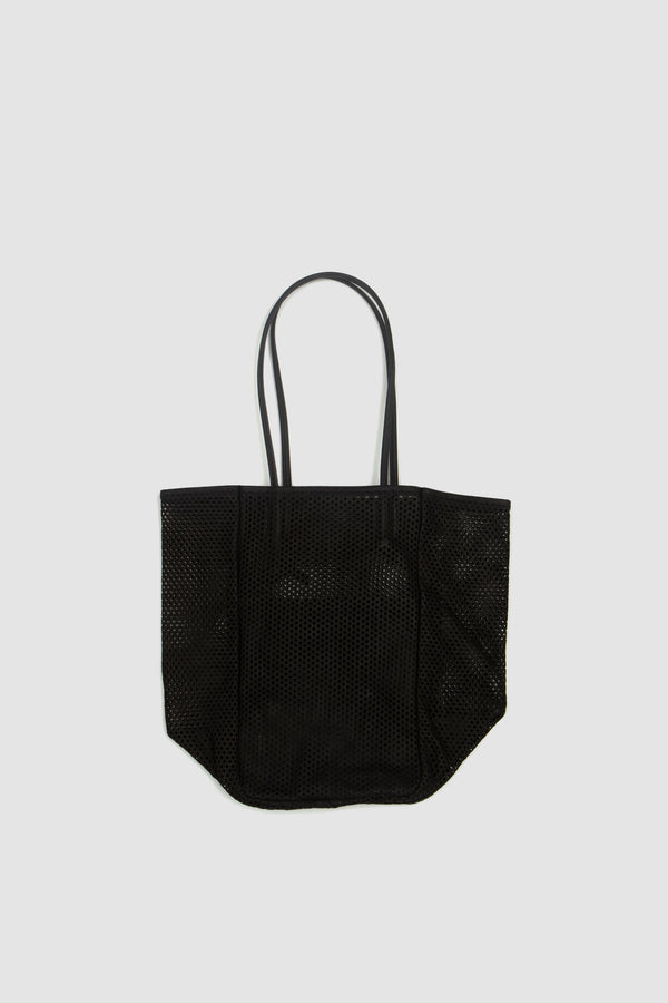 Sportivo Store Washed Leather Mesh Tote Black