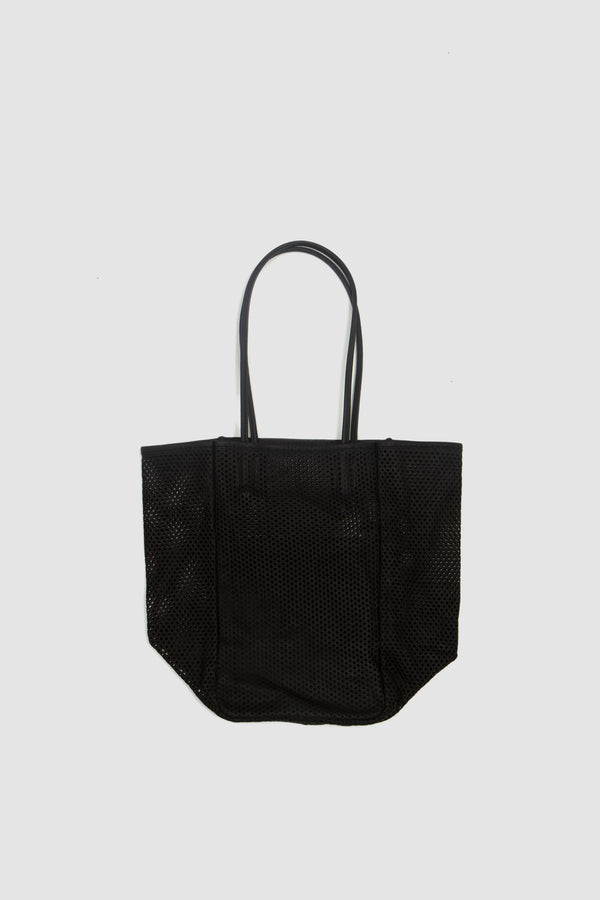 sportivo store Washed Leather Mesh Tote Black