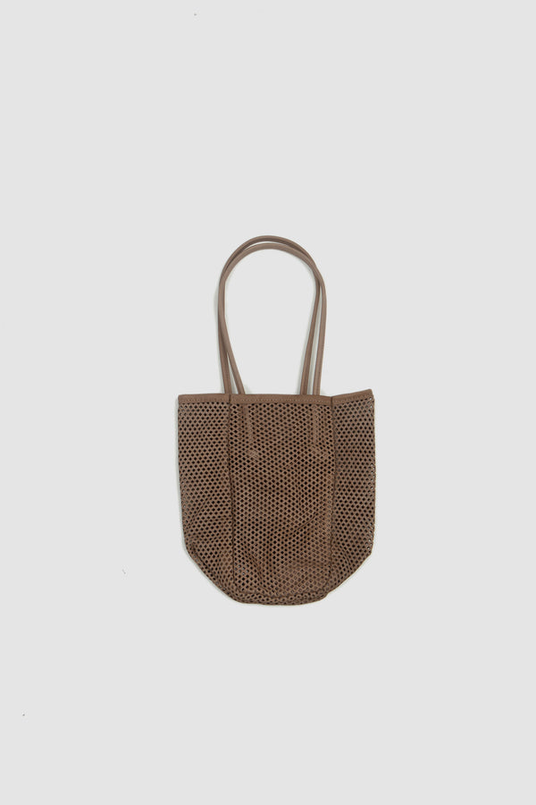 sportivo store Washed Leather Mesh Tote S Beige