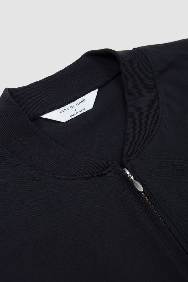 Sportivo Store Zip Up Cotton Jumper Black Navy