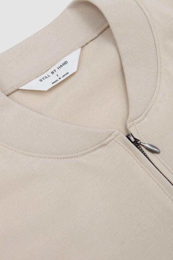 Sportivo Store Zip Up Cotton Jumper Light Beige