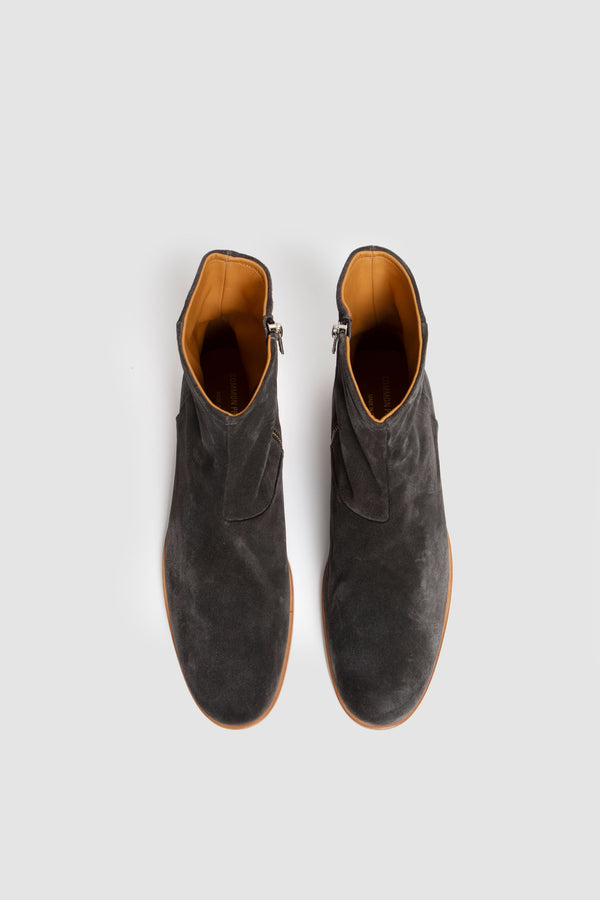 Sportivo Store Zipper Boot In Suede Black