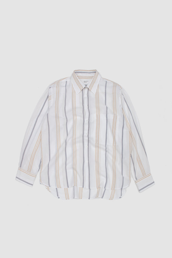 sportivo store Square Pocket Shirt Hendrix Stripe Ecru/ Navy/ Sand