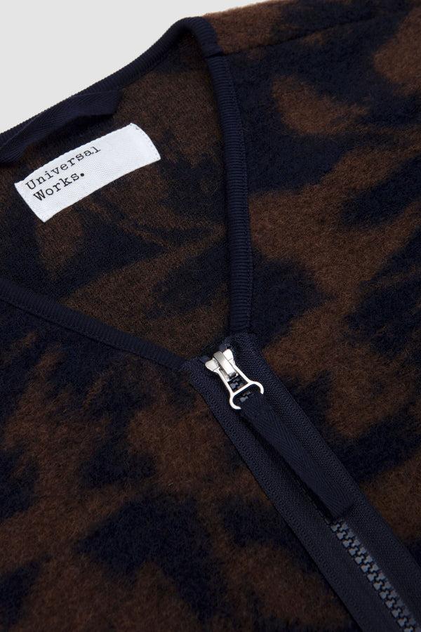 Sportivo Store Studio Fleece Zip Liner Jacket Navy/ Brown