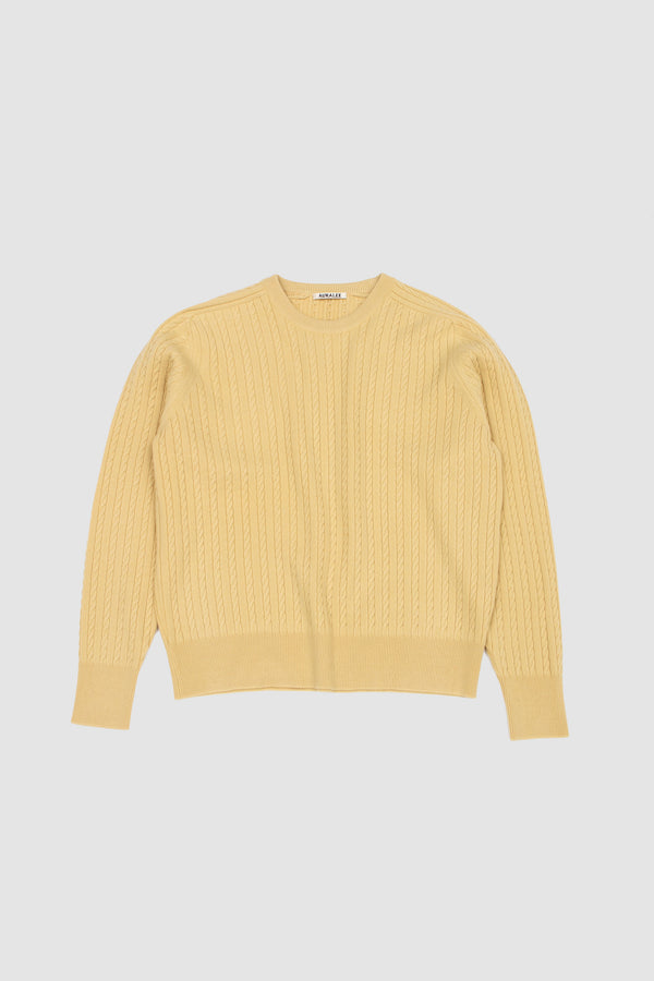 sportivo store Super Fine Wool Aran Knit Yellow/Beige