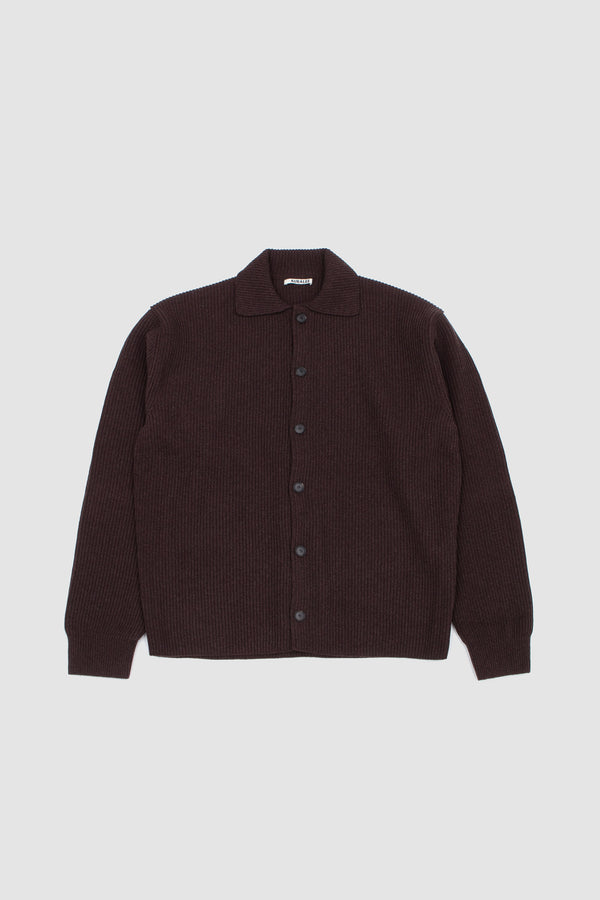sportivo store Super Fine Wool Shirt Cardigan Brown
