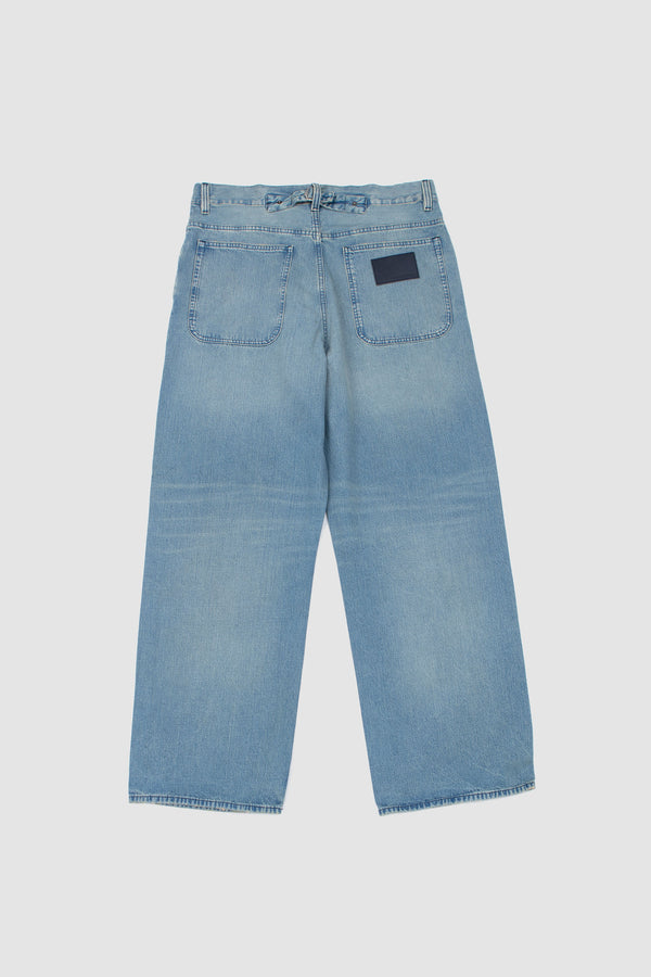 Sportivo Store Super Wide Cinch Jeans Mid Blue Vintage