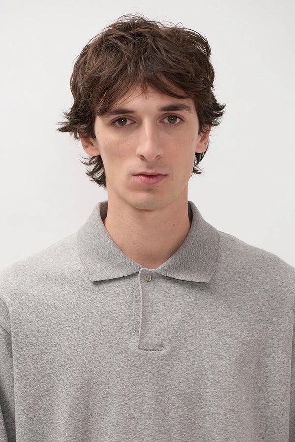 Sportivo Store Sylane Relaxed Light Pile Jersey Polo Grey Melange
