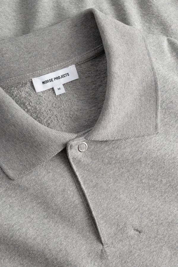 Sportivo Store Sylane Relaxed Light Pile Jersey Polo Grey Melange