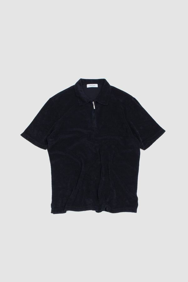 sportivo store Towel Fleece Half-Zip Polo & Shorts Navy