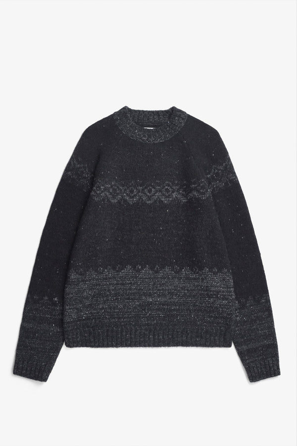 Sportivo Store Ulf Fairisle Sweater Dark Grey Melange