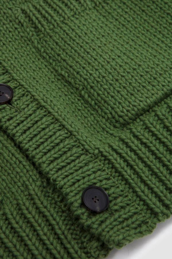 Sportivo Store Wool Cashmere Felted Knit Cardigan Olive