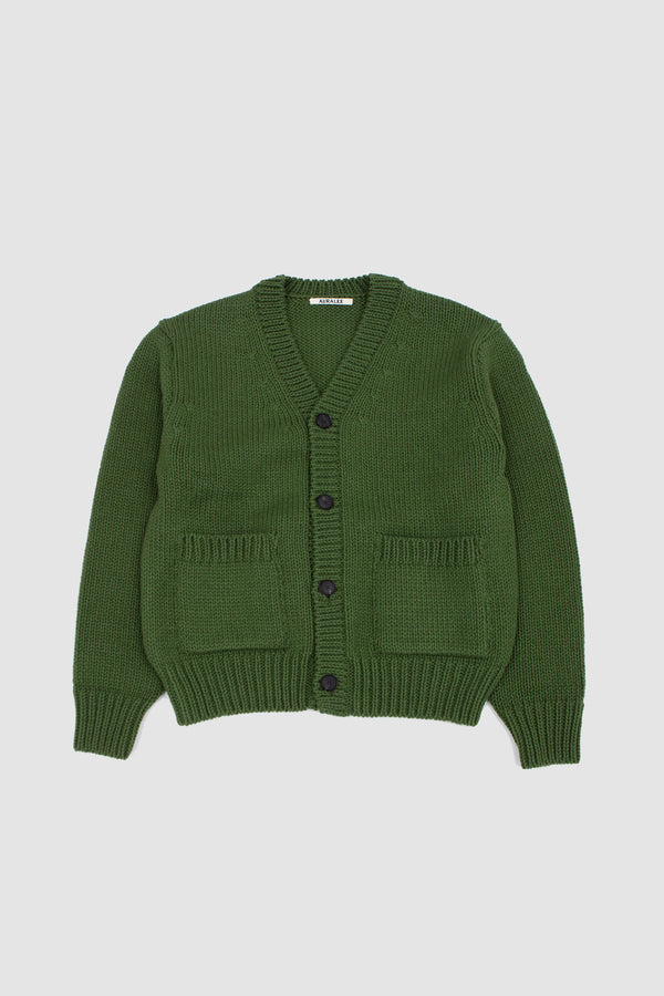 sportivo store Wool Cashmere Felted Knit Cardigan Olive