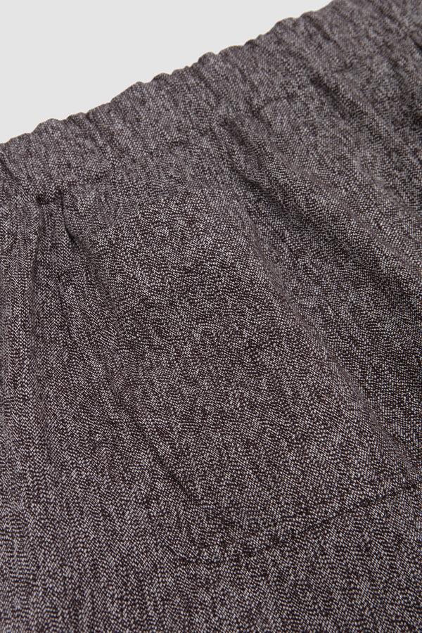 Sportivo Store Wool Cotton Denim Wide Tucked Trousers Brown