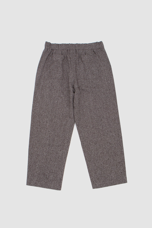 Sportivo Store Wool Cotton Denim Wide Tucked Trousers Brown