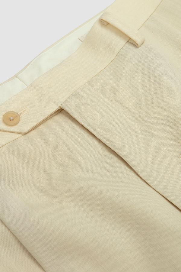 Sportivo Store Wool Kid Mohair Hop Sack Two Tuck Slacks Ivory White