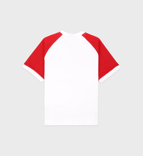 Sporty & Rich Adidas Two Tone Ringer Tee - White/Sports Red