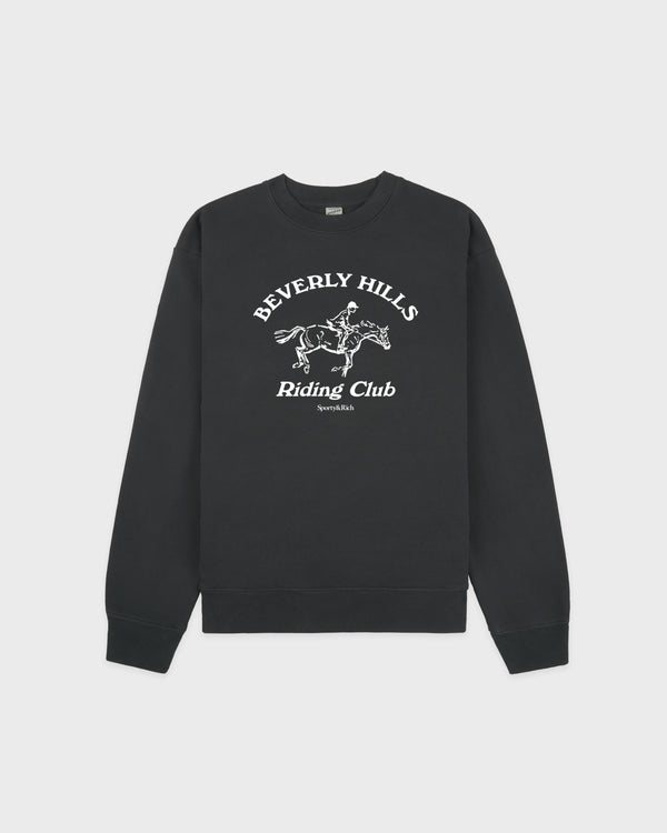 sporty & rich BH Riding Club Crewneck - Faded Black/White
