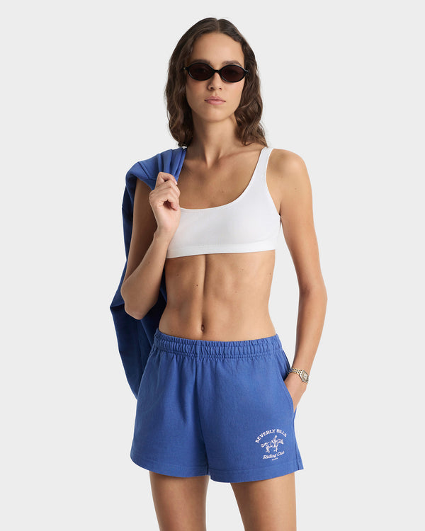 Sporty & Rich BH Riding Club Disco Short - Pier Blue/White