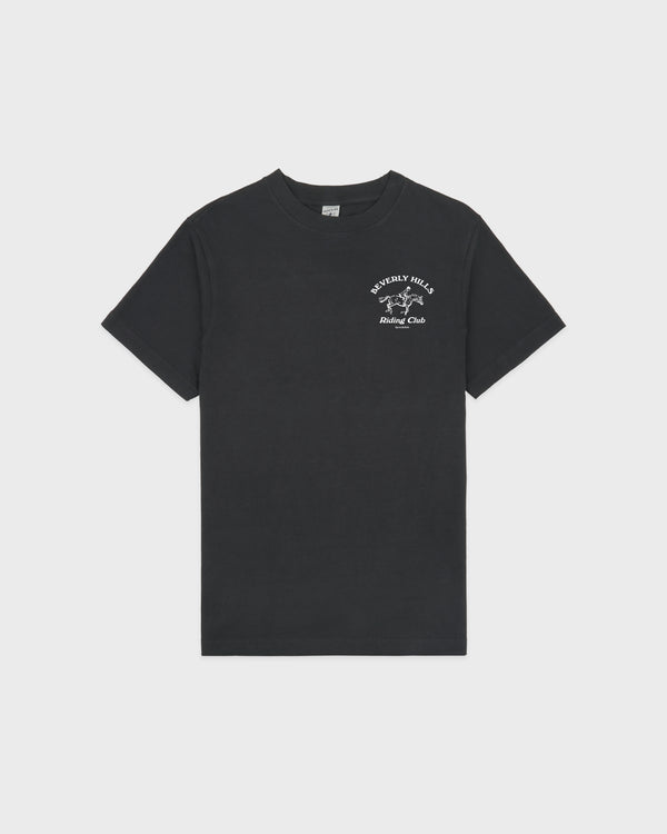 sporty & rich BH Riding Club T-Shirt - Faded Black/White