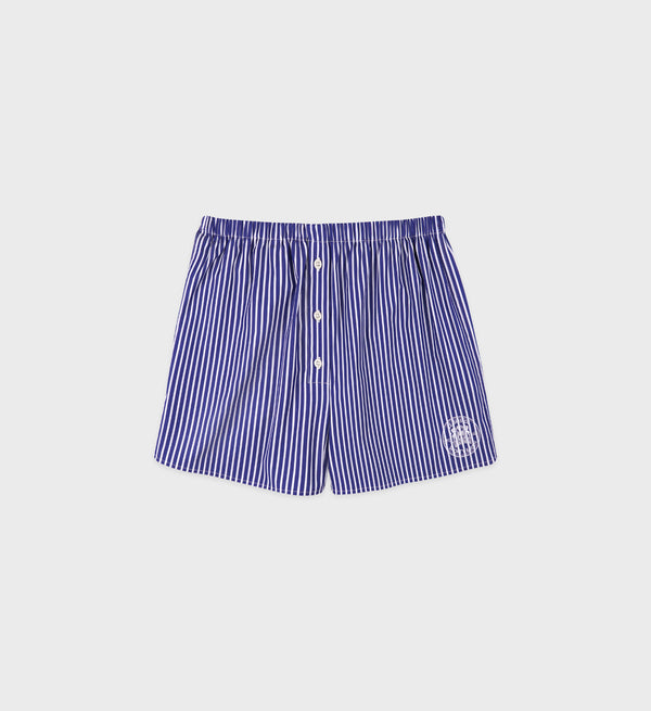 sporty & rich Bristol Crest 100th Boxer Short - Navy/White