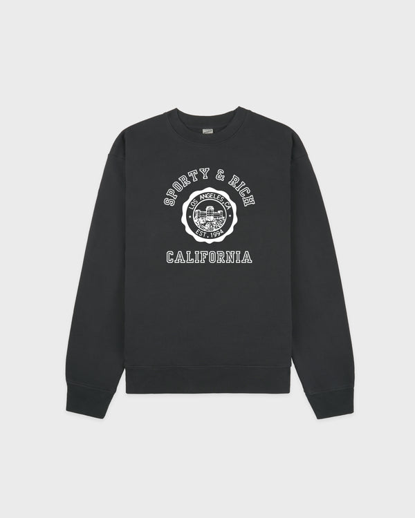 sporty & rich California Emblem Crewneck - Faded Black/White